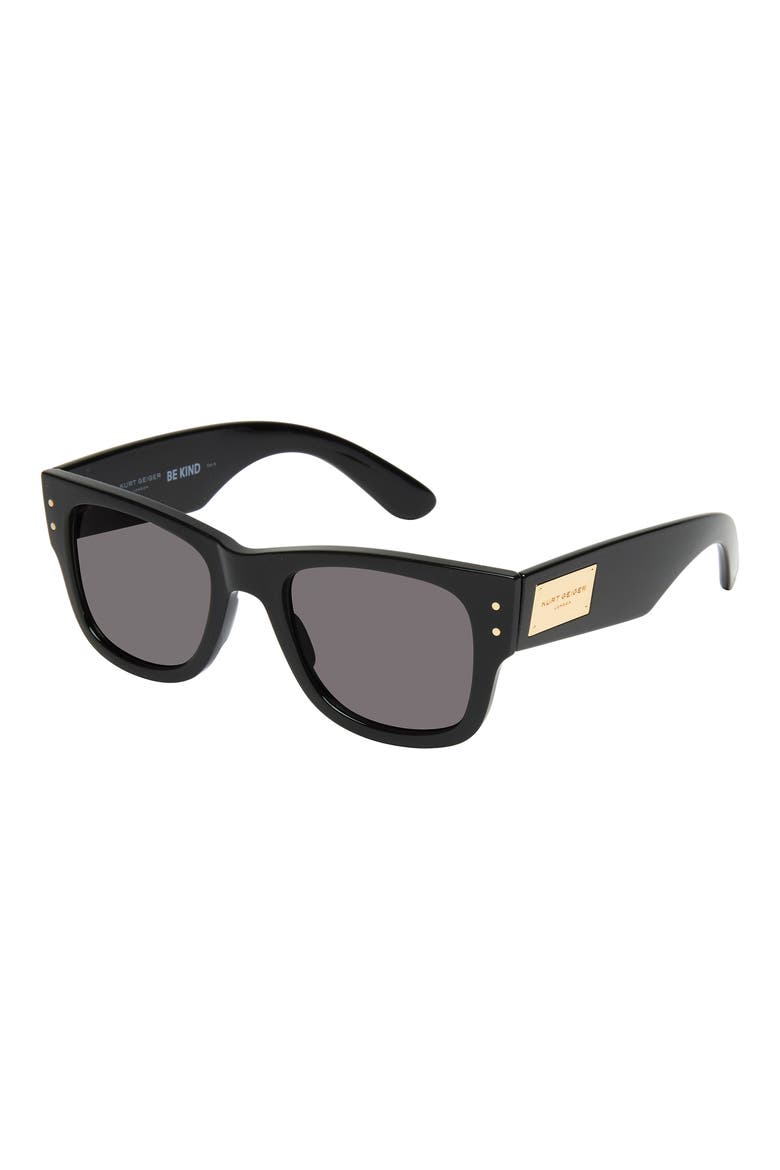 52mm Square Sunglasses, Alternate, color, BLACK/ SOLID SMOKE