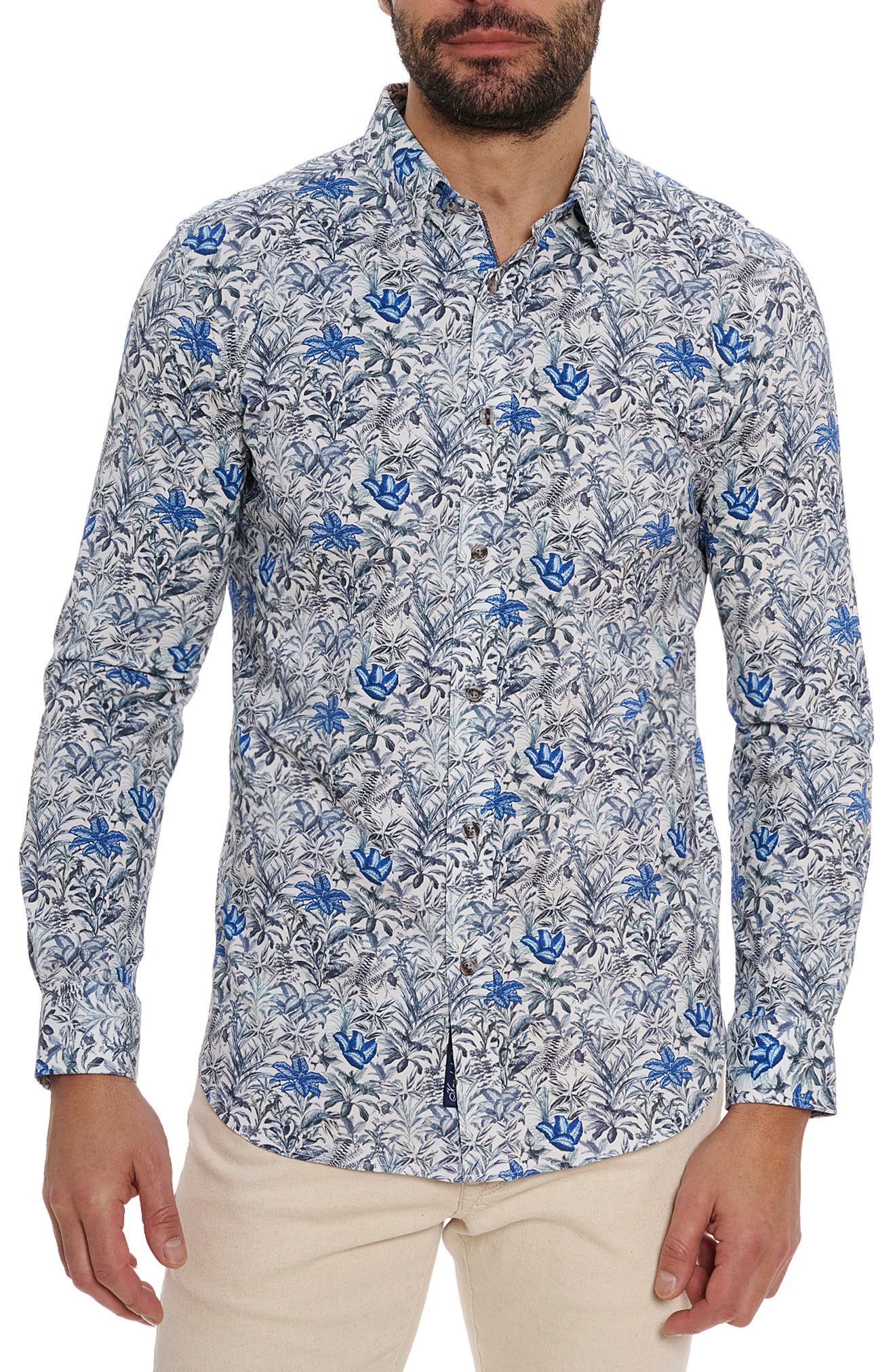Robert Graham Leif Floral Knit Button-Up Shirt