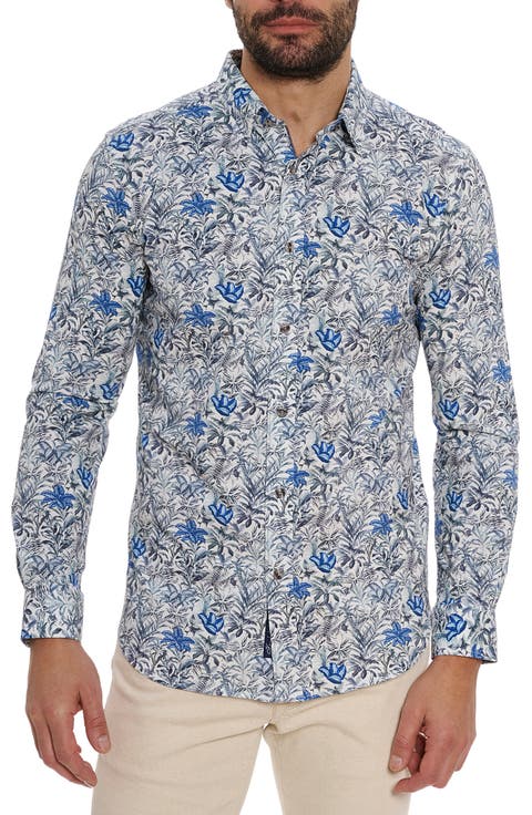 Leif Floral Knit Button-Up Shirt