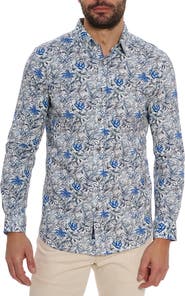 Robert Graham Leif Floral Knit Button-Up Shirt