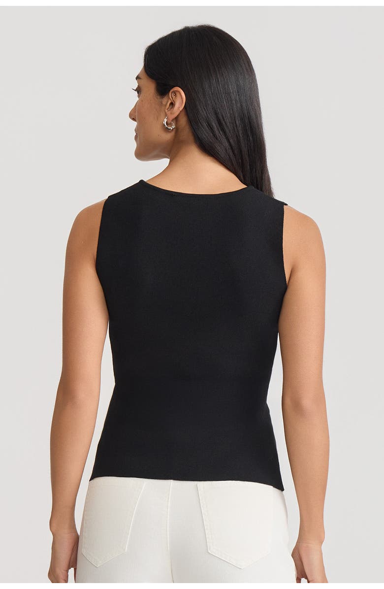 Ming Wang Boat Neck Soft Knit Ribbed Tank, Alternate, color, Black