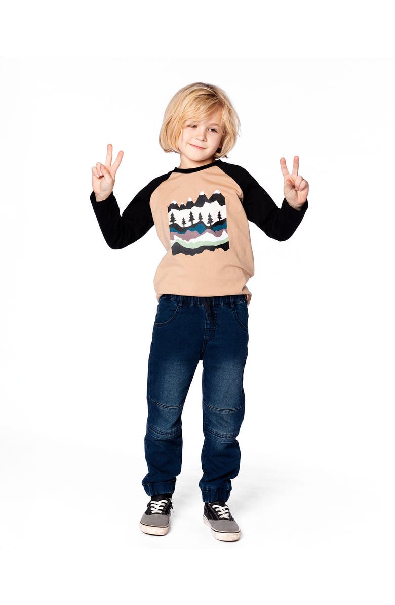 Deux par Deux Long Raglan Sleeve Jersey Tee, Alternate, color, Beige