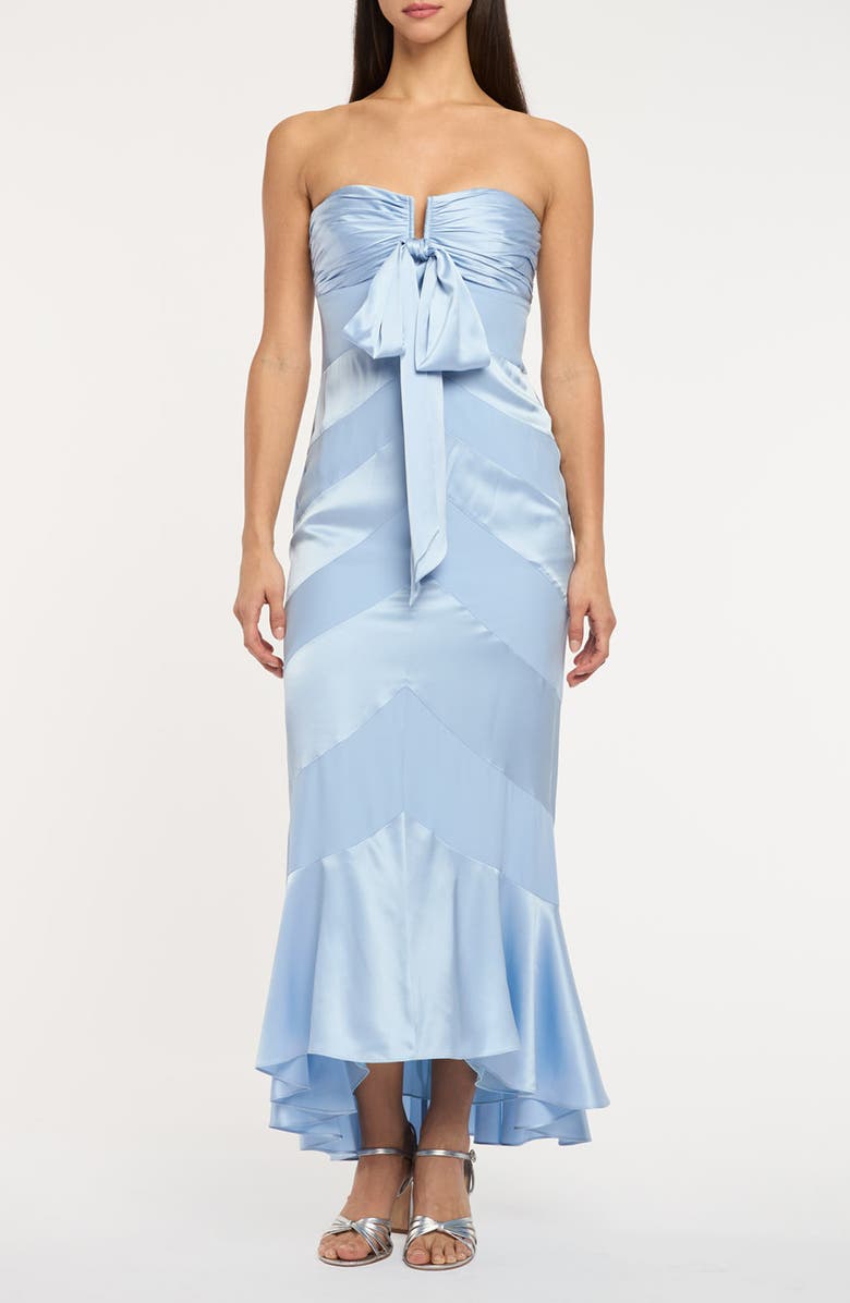 Cinq à Sept Cadilyn Strapless Silk Mermaid Dress, Main, color, Cornflower