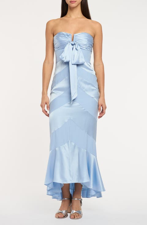 Cadilyn Strapless Silk Mermaid Dress
