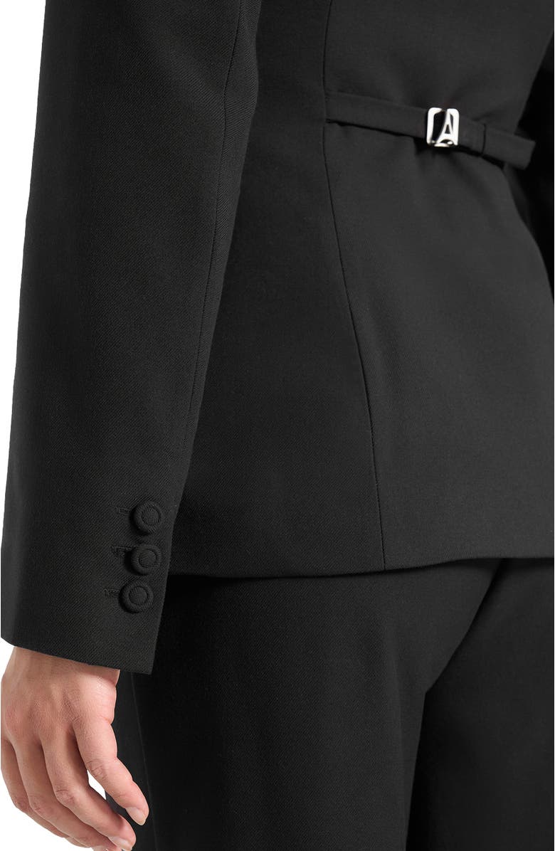 Manière De Voir Harper Tailored Cinch Blazer With Detachable Collar, Alternate, color, Black