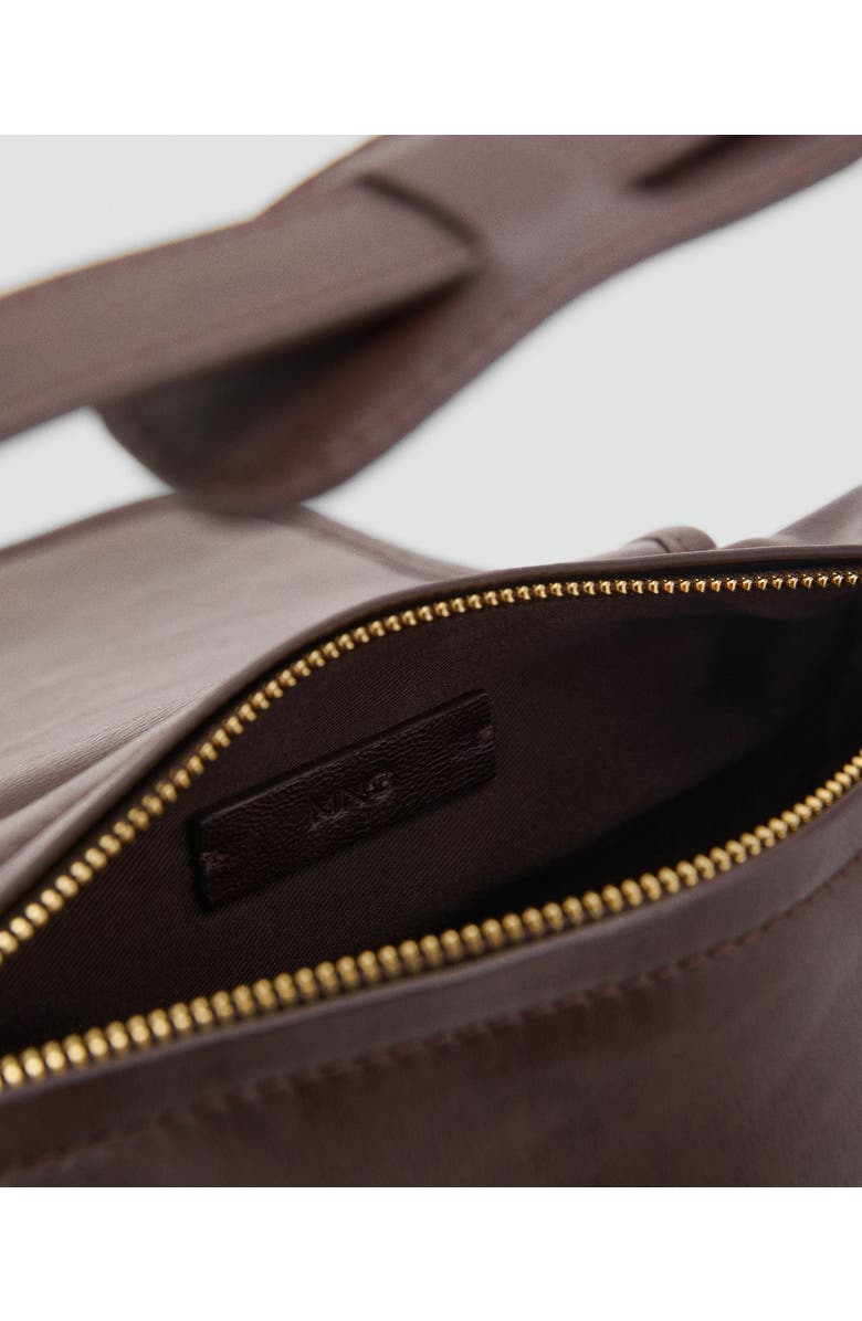 MANGO Faux Leather Shoulder Bag, Alternate, color, Chocolate