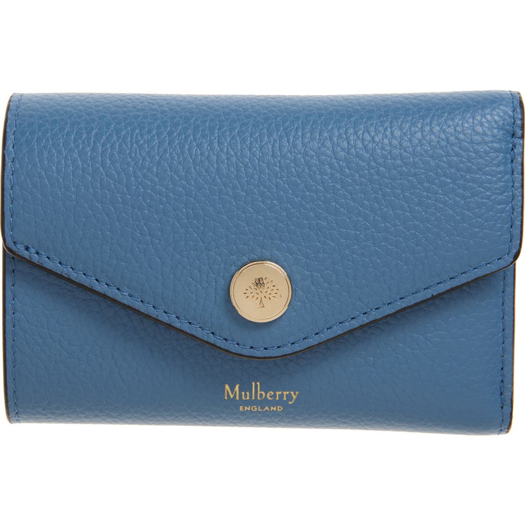 Mulberry Bifold Leather Card Case In Brighton Blue