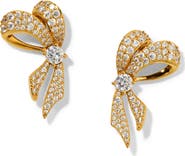 Nadri Small Eros Ribbon Bow Stud Earrings
