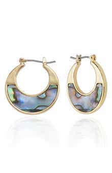 Abalone Inlay Hoop Earrings