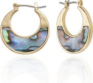 Ettika Abalone Inlay Hoop Earrings