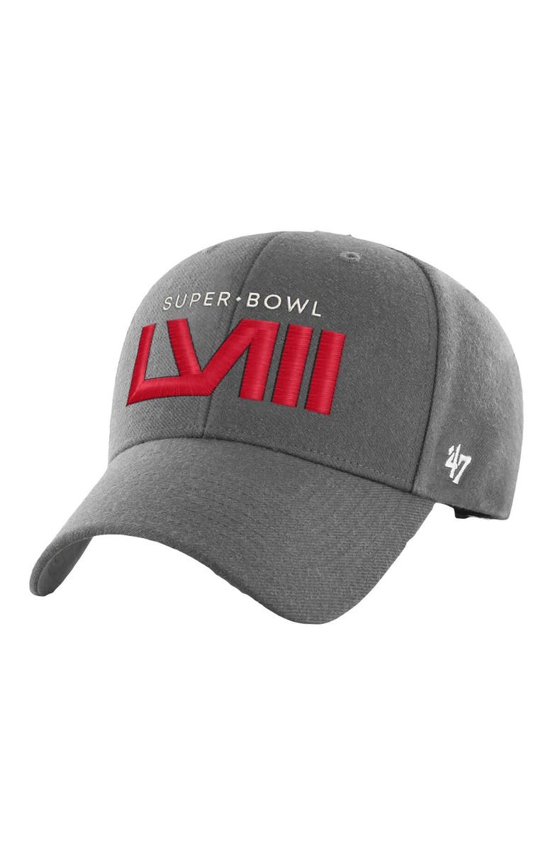 '47 Men's '47 Charcoal Super Bowl LVIII MVP Adjustable Hat, Main, color,