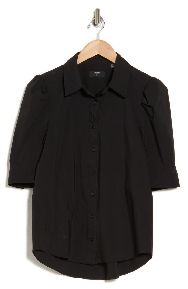 T Tahari Elbow Sleeve Button Down Blouse, Alternate, color,