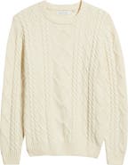 James Campbell Glencoe Cable Stitch Cotton & Wool Blend Sweater