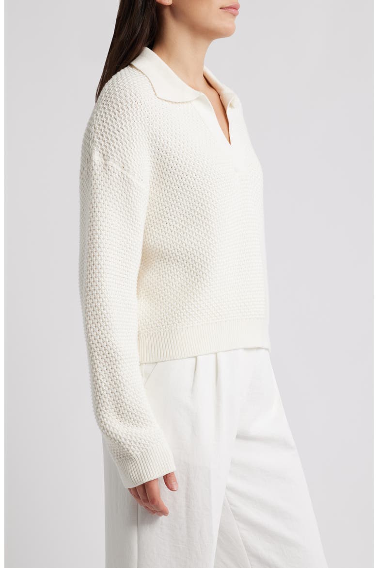 Remy Johnny Collar Sweater, Alternate, color, WHITE/ SUMMER ROUGE