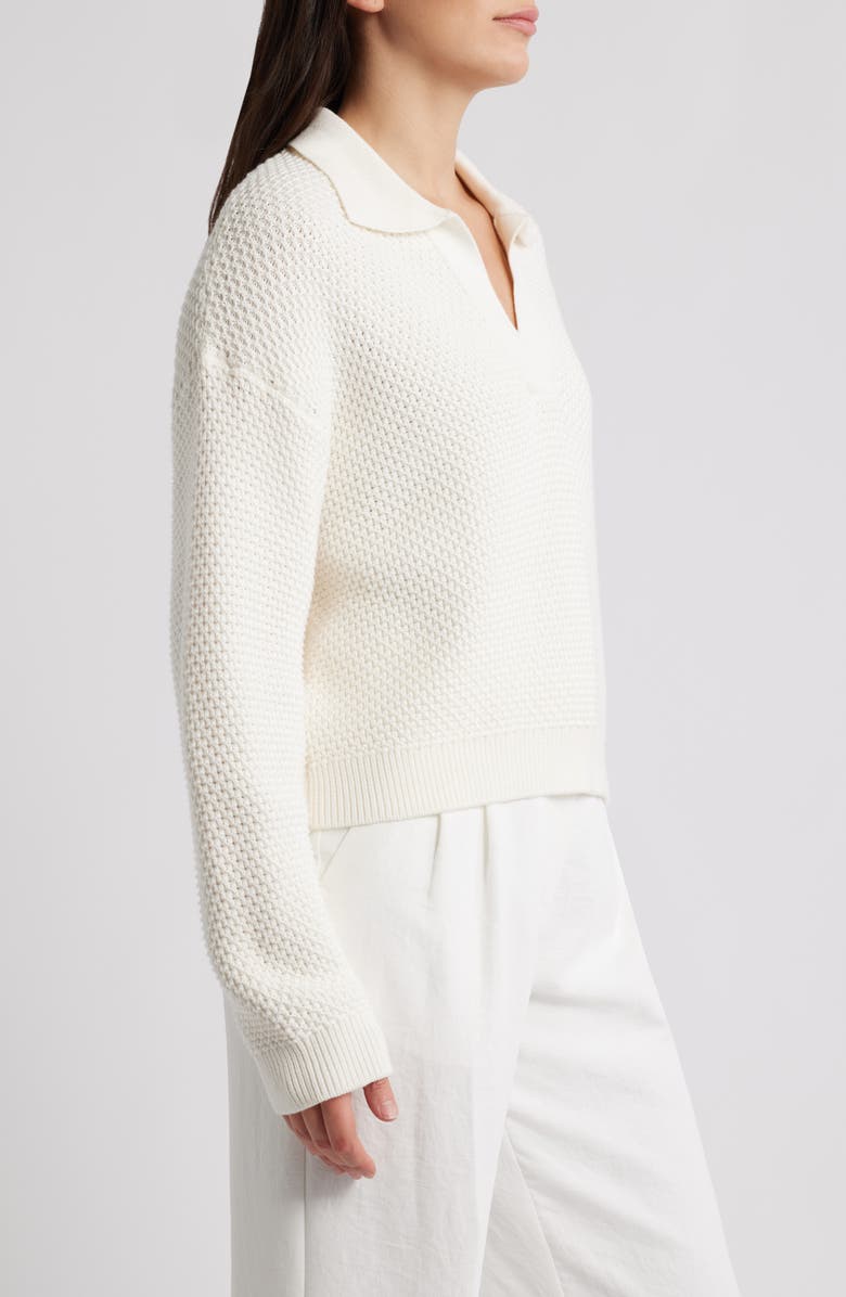 French Connection Remy Johnny Collar Sweater, Alternate, color, Summer White