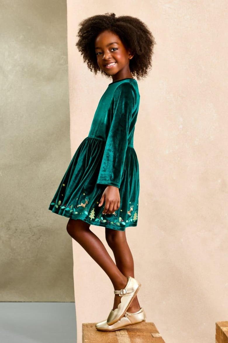 Holiday Dress for Girls, Alternate, color, Green