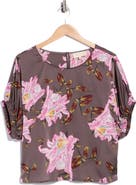 MELLODAY Crop Dolman Cinch Sleeve Top