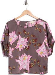 MELLODAY Crop Dolman Cinch Sleeve Top