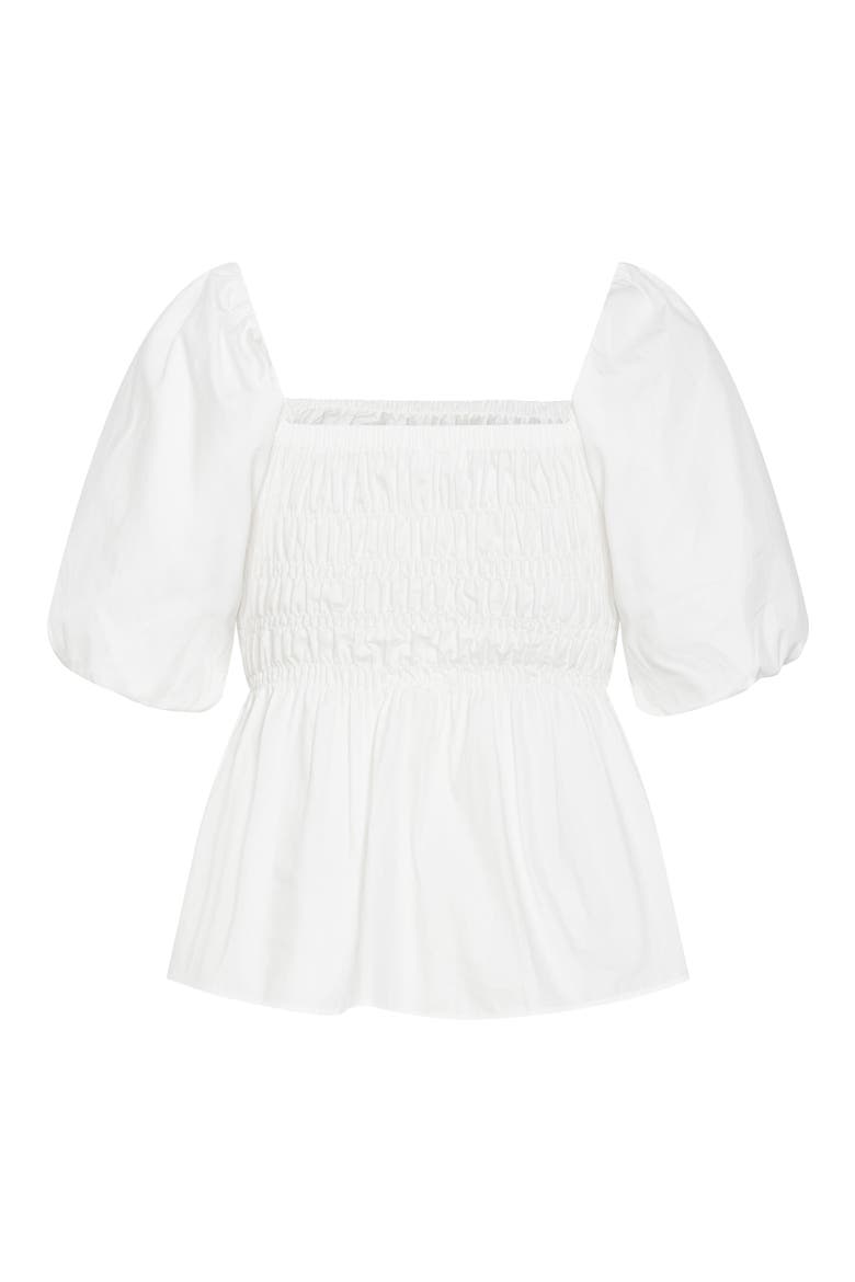 Blaire Smocked Peplum Top, Alternate, color, IVORY