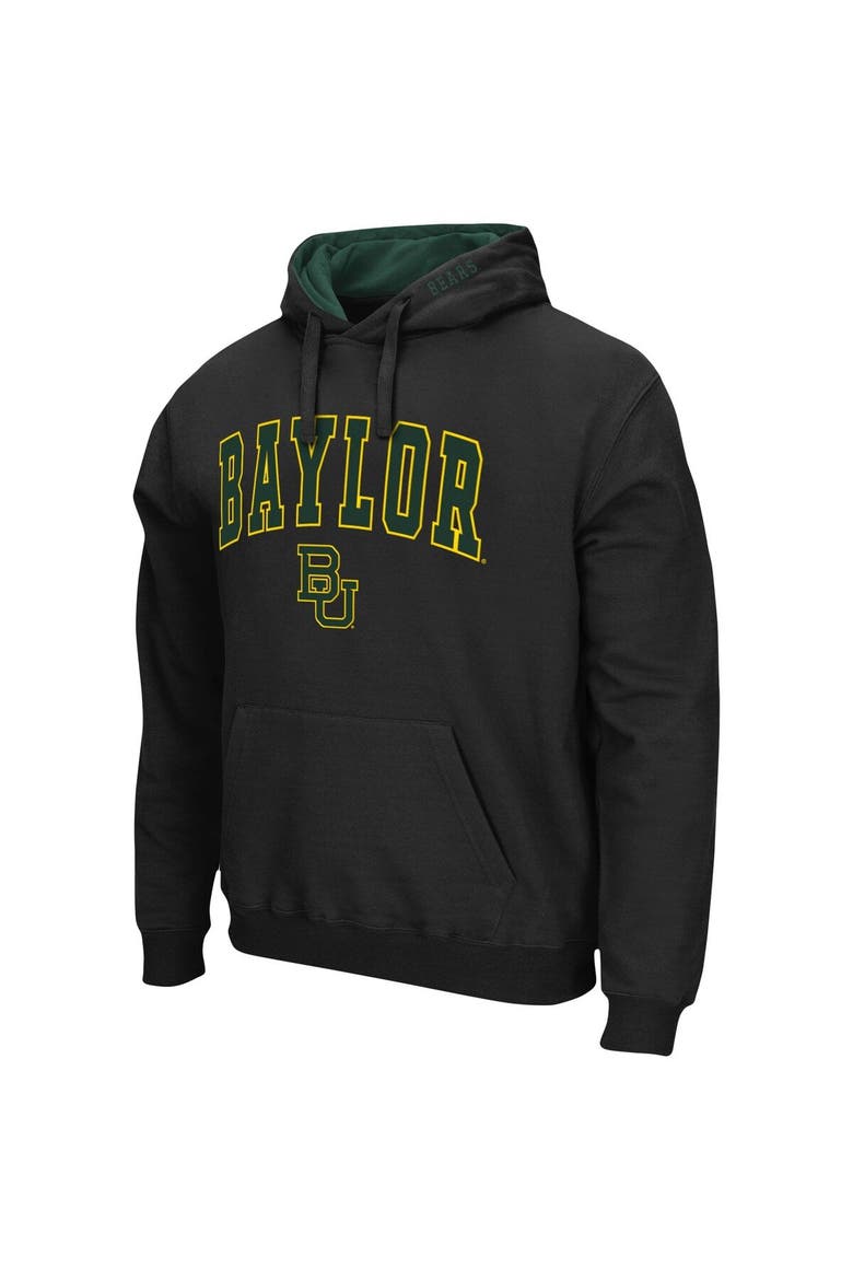 Men's Colosseum Black Baylor Bears Arch & Logo 3.0 Pullover Hoodie, Alternate, color, Black