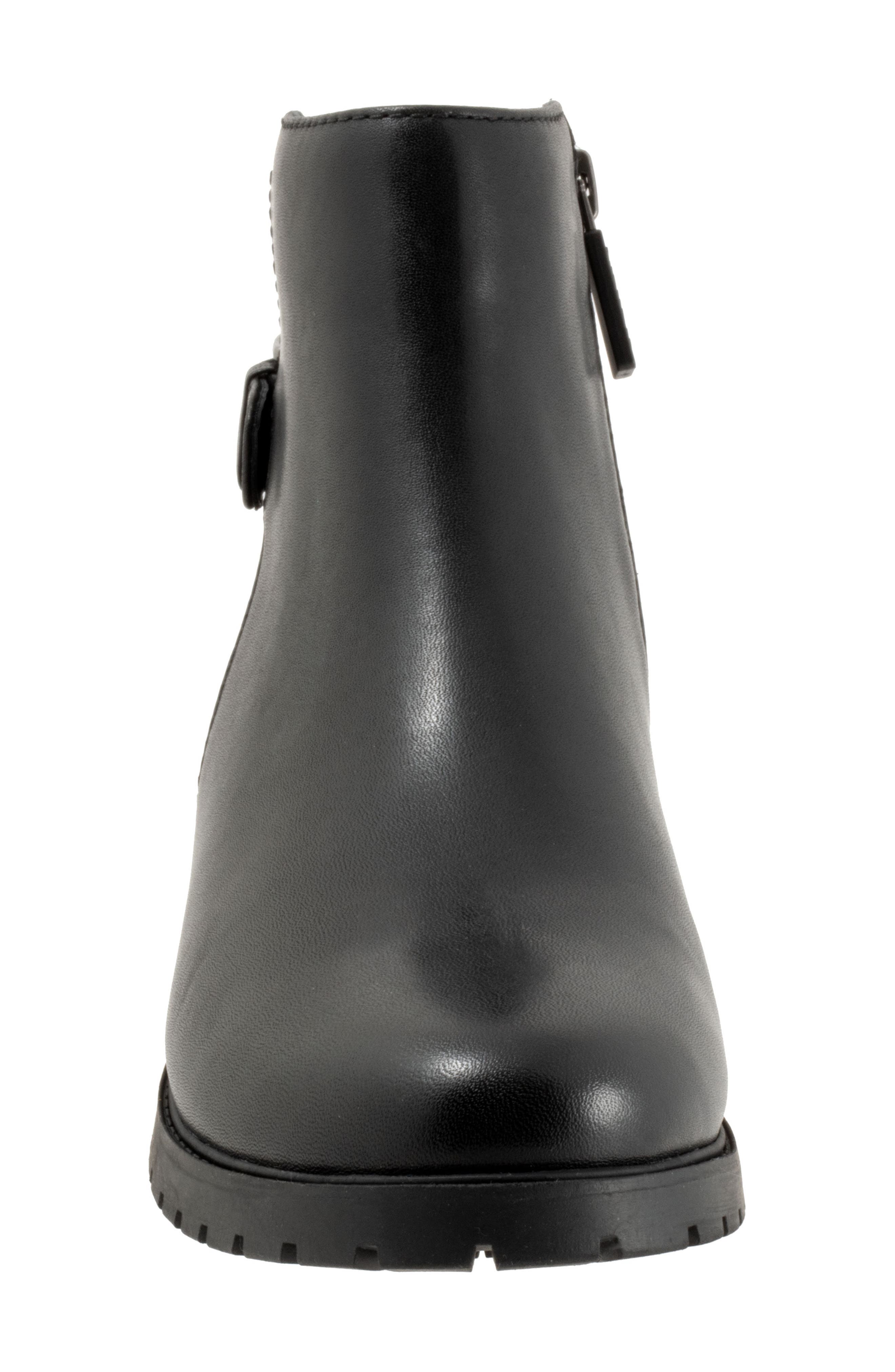 Marigold Waterproof Leather Ankle Bootie, Alternate, color, BLACK