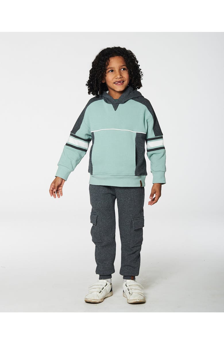 Deux par Deux Boy's Fleece Sweatpants With Cargo Pockets Dark Gray, Alternate, color,