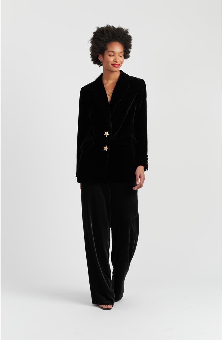 Chinti & Parker Luxe Velvet Jacket, Alternate, color, Black