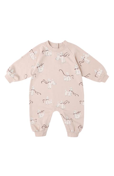 Poodle Print Cotton Blend Romper (Baby)