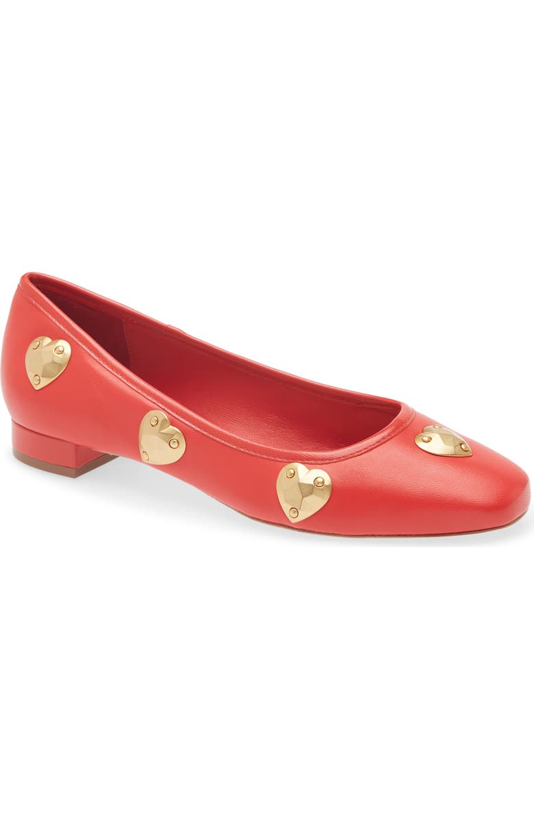 Cinq à Sept Marin Block Heel Ballet Pump, Main, color, Cardinal/ Gold