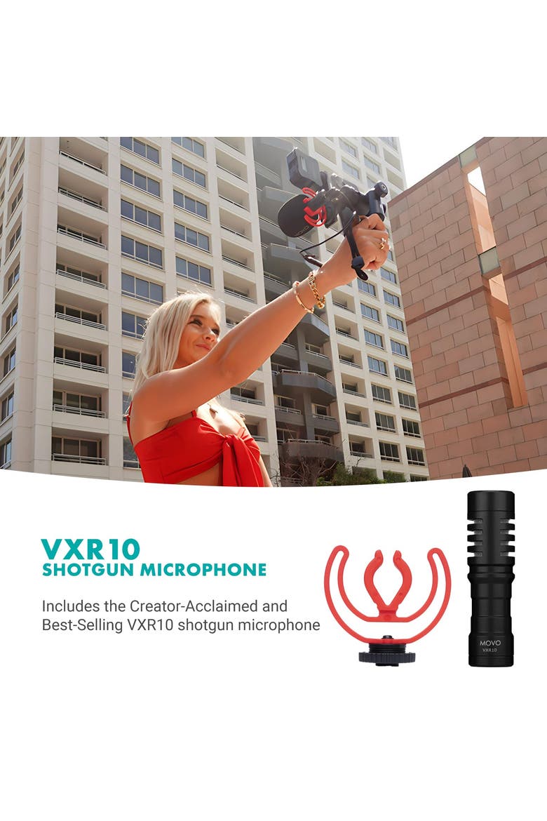 iVlogger-PRO+MV-T5 Vlogging Kit for iPhone/Android Smartphones with Mic, Light, Tripod, and More, Alternate, color, Black