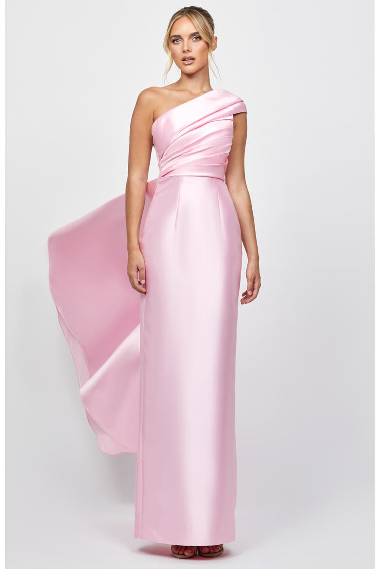Tallulah One Shoulder Gown, Alternate, color, PINK
