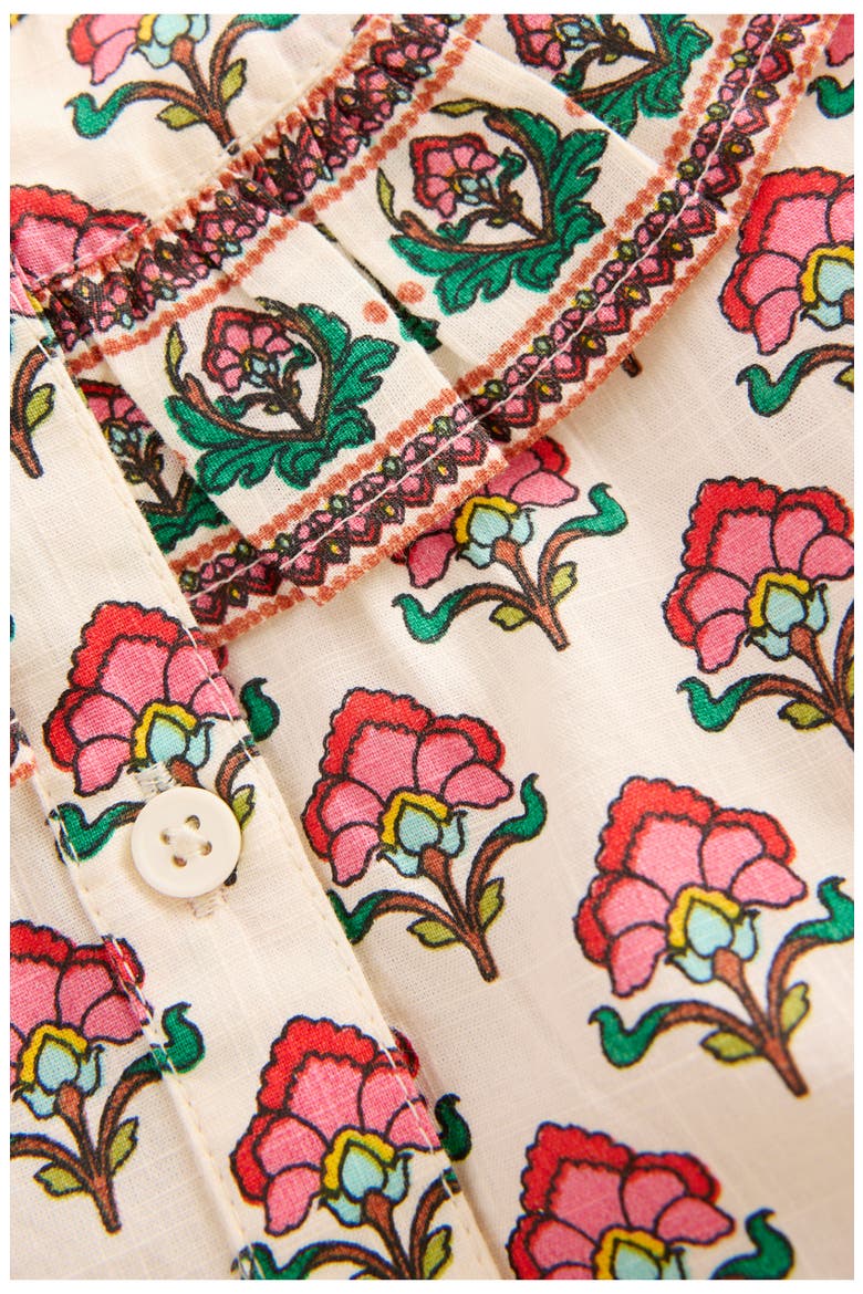 Frill Yoke Top, Alternate, color, WOODBLOCK FLOWER
