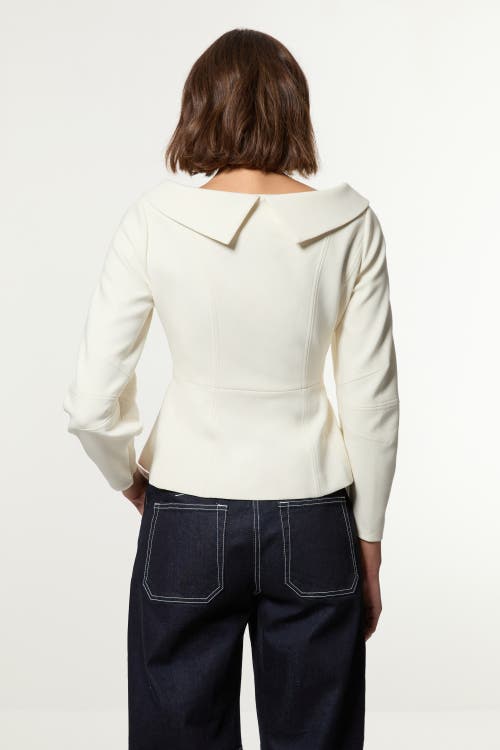 Karen Millen Compact Peplum Tailored Jacket In Neutral