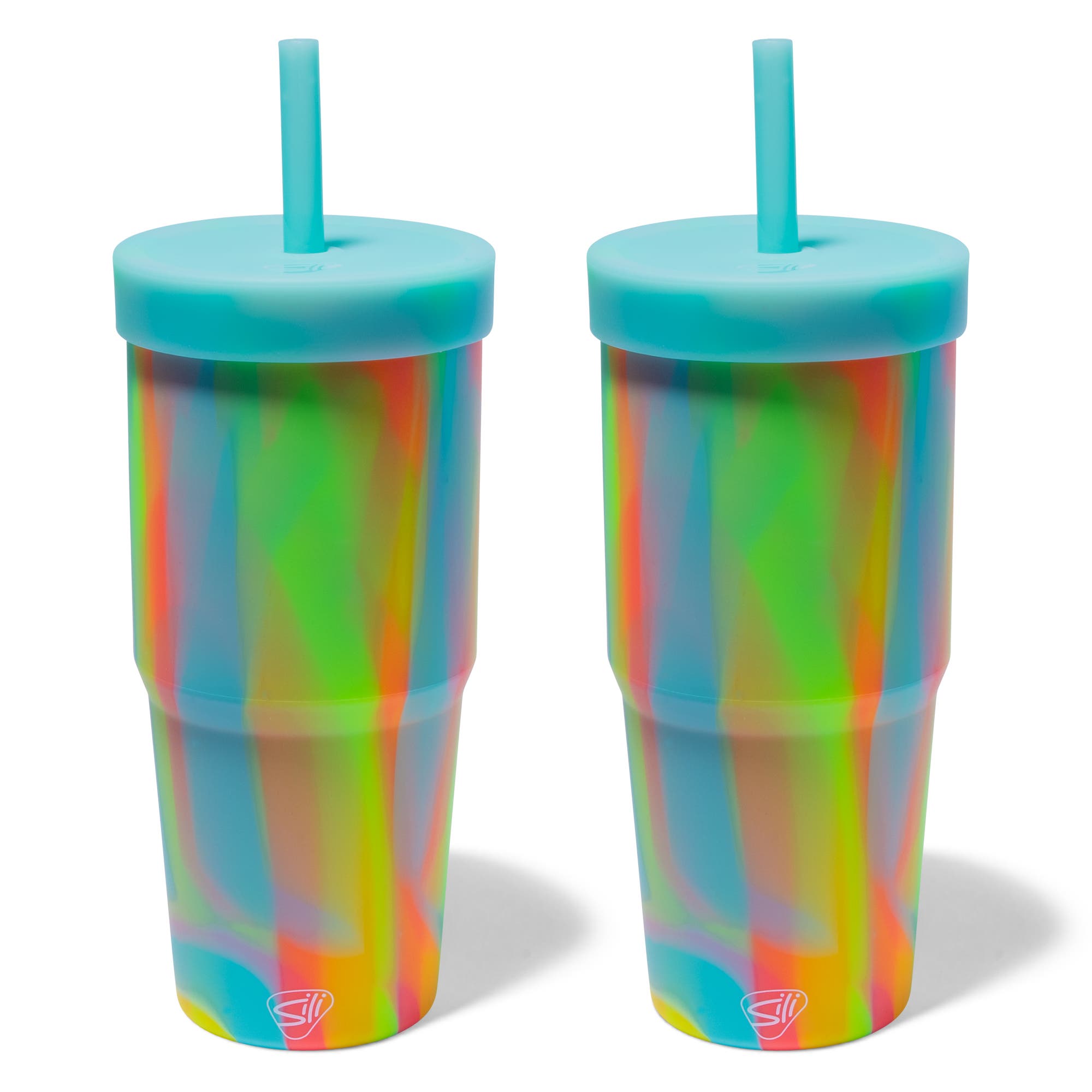 Silipint Silicone 32Oz Straw Tumblers 2 Pk in Multicolored 