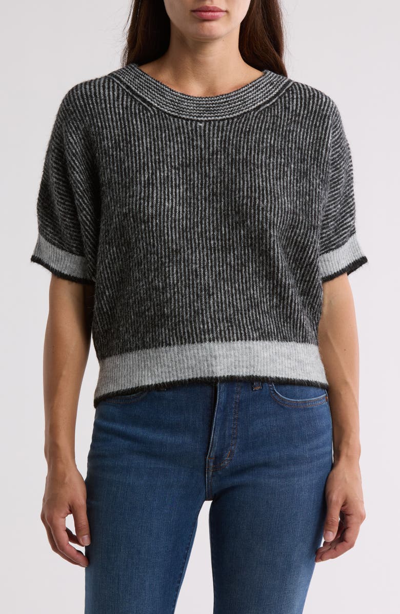 Mock Neck Short Sleeve Sweater Tank