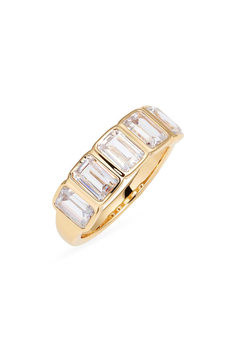 Cubic Zirconia Bezel Set Ring, Main, color, CLEAR- GOLD