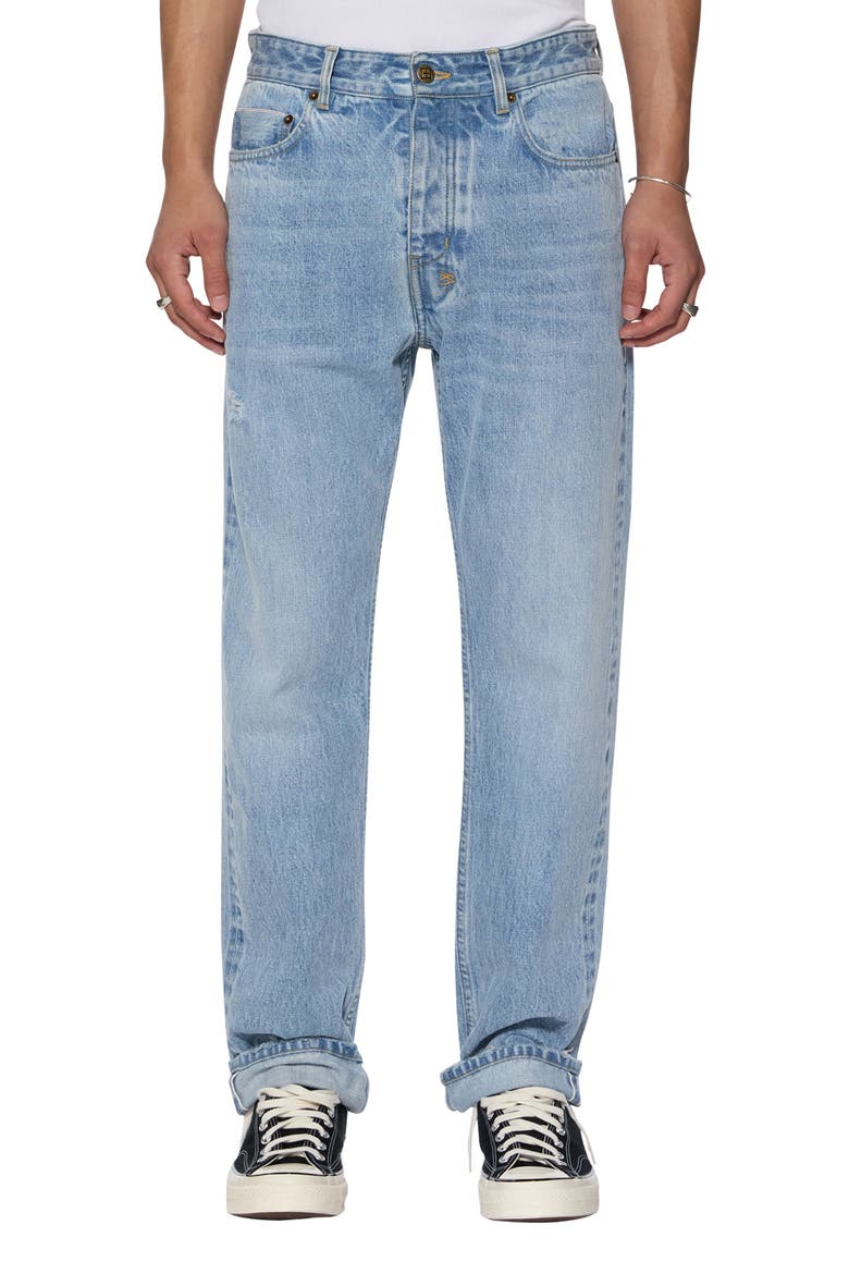 Hazlow Selvedge Sydney Blue Straight Leg Jeans, Main, color, DENIM