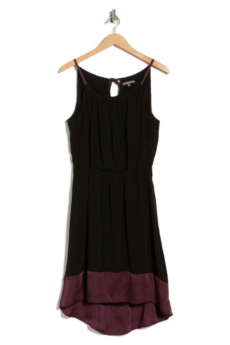 Colorblock Halter Dress, Alternate, color, BLACK