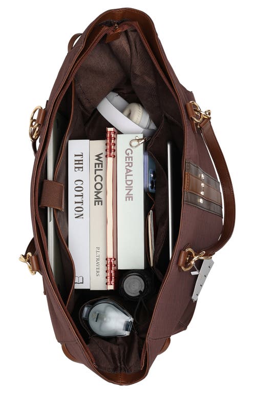 Elle Eleganza 32l Monogram Weekender Tote Bag In Brown