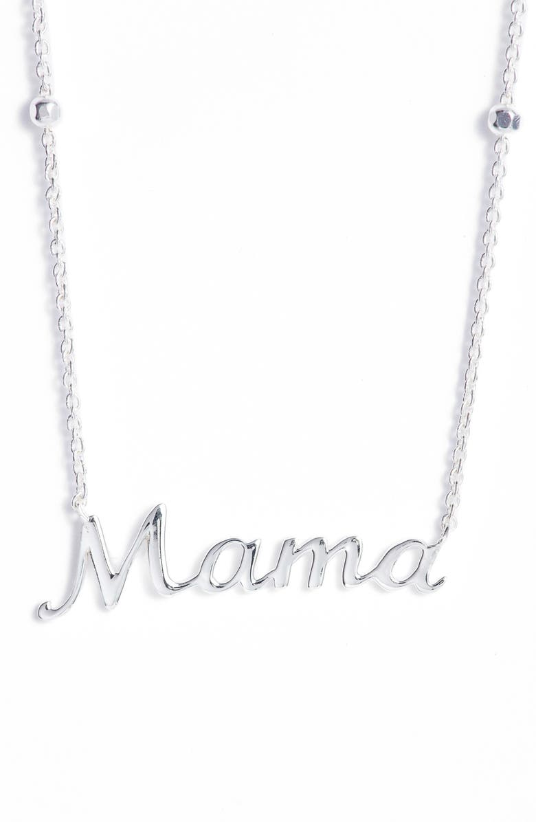 Argento Vivo Sterling Silver Argento Vivo Mama Pendant Necklace, Main, color,