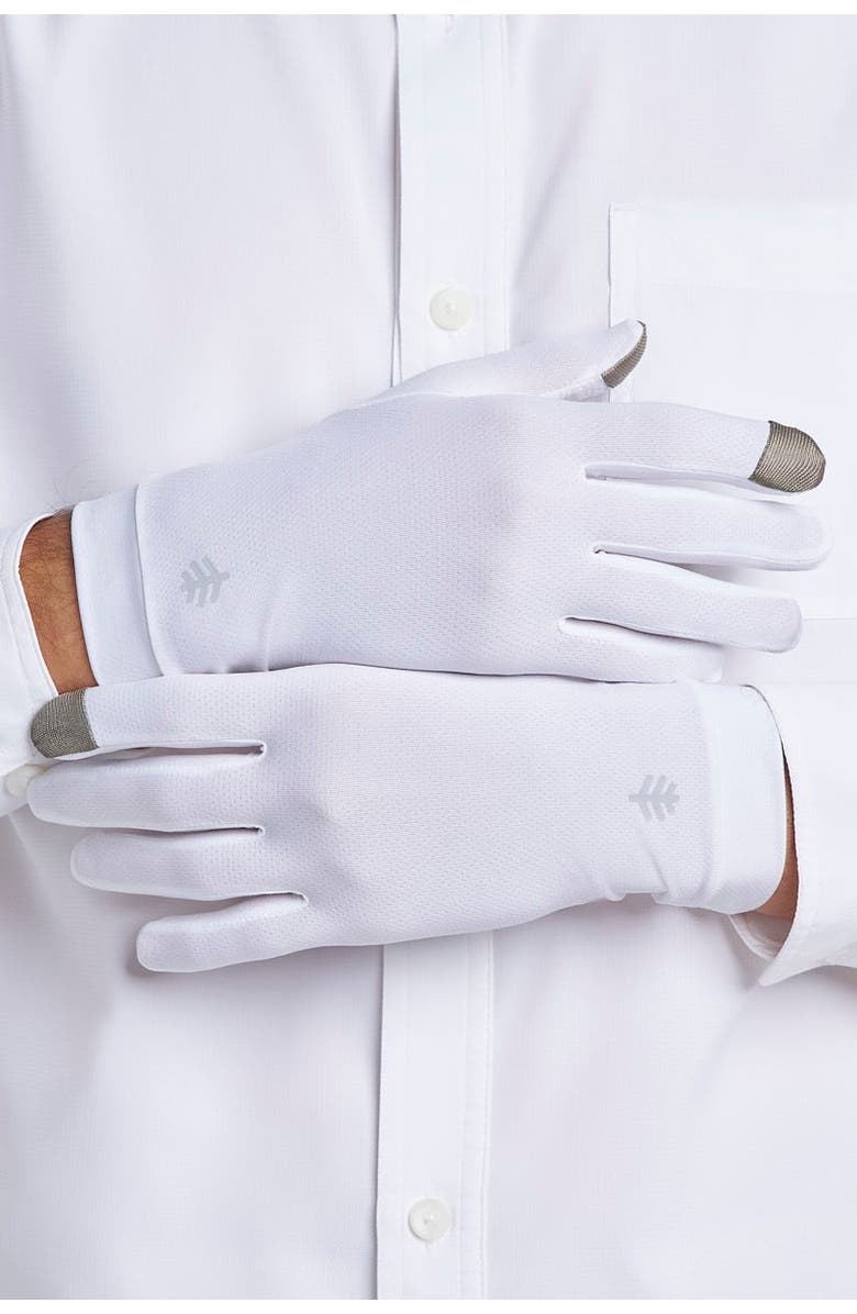 Coolibar Full Finger UV Sun Gloves - UPF 50+ Sun Protection - Gannett, Alternate, color, White