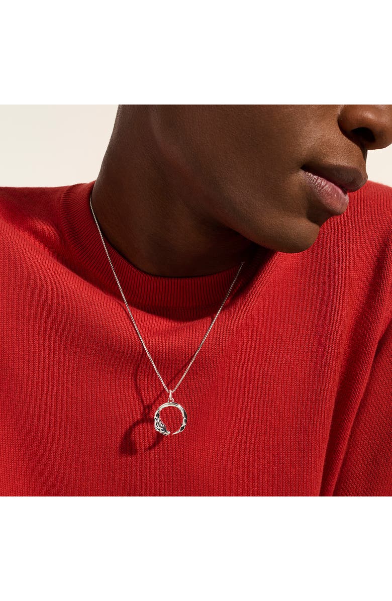 John Hardy Naga Pendant Necklace, Sterling Silver, Blue Sapphire, Alternate, color, Silver/Blue Saphire