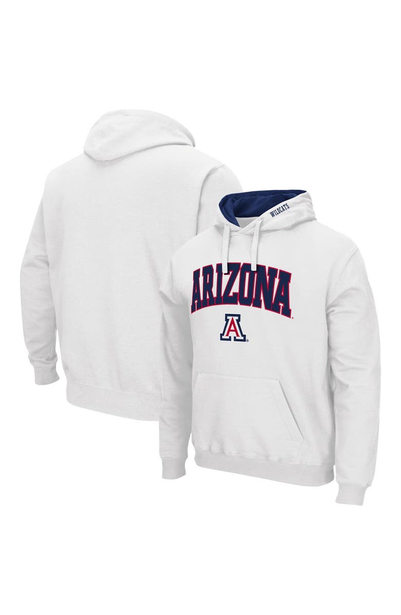 COLOSSEUM Men's Colosseum White Arizona Wildcats Arch & Logo 3.0 Pullover Hoodie, Main, color, White