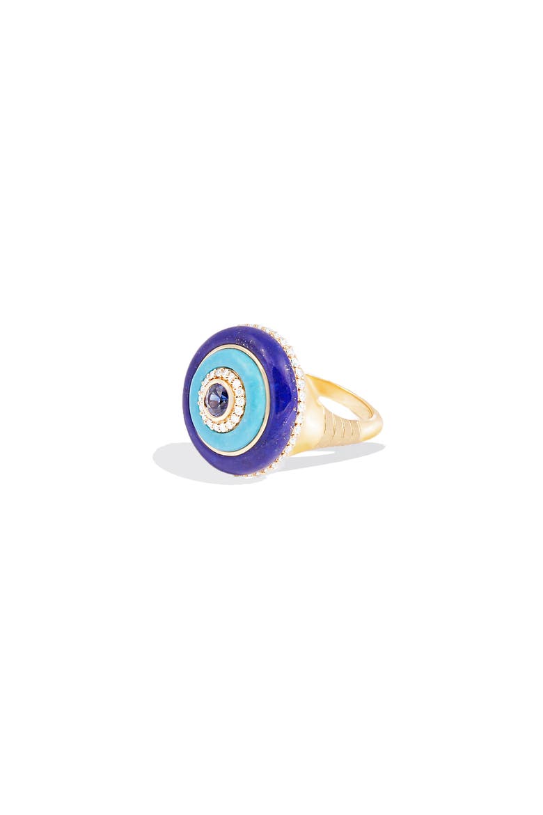 Evolve Stone Inlay Cocktail Ring, Alternate, color, Blue- Gold