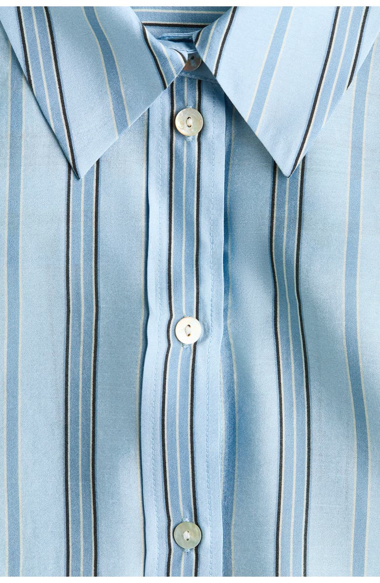 H&M Oversized Shirt, Alternate, color, Light Blue/Striped