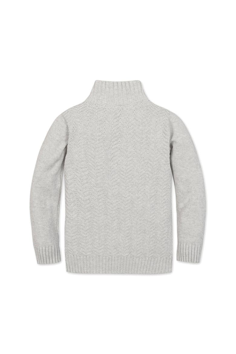 Kids' Organic Long Sleeve Half Zip Cable Pullover Sweater, Alternate, color, Light Gray Heather Chevron
