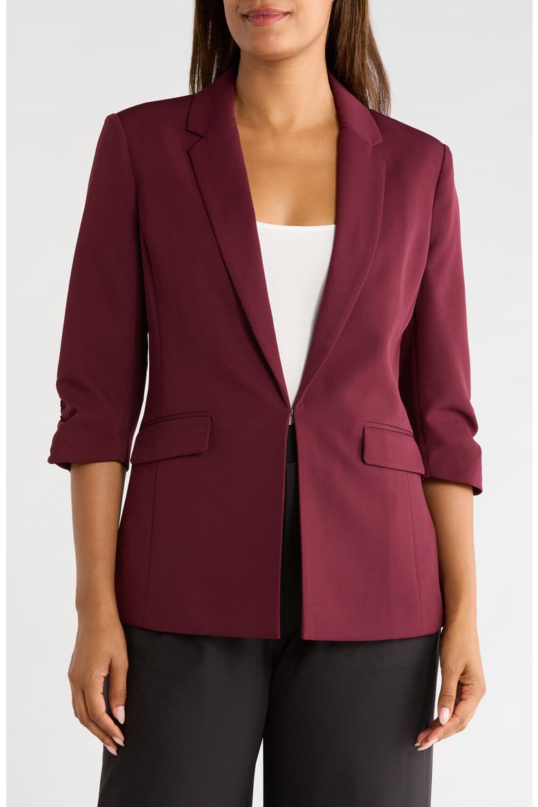 Tailored Longline Blazer, Main, color, BURGUNDY