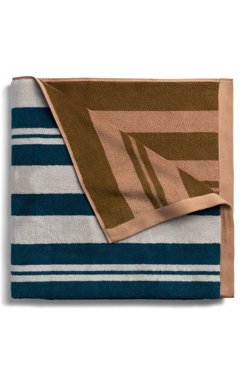 Parachute Casita Stripe Beach Towel, Main, color, Dove And Peacock