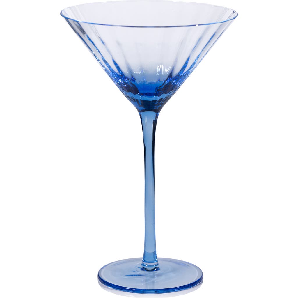 Zodax Malden Optic Set Of 4 Martini Glasses In Blue