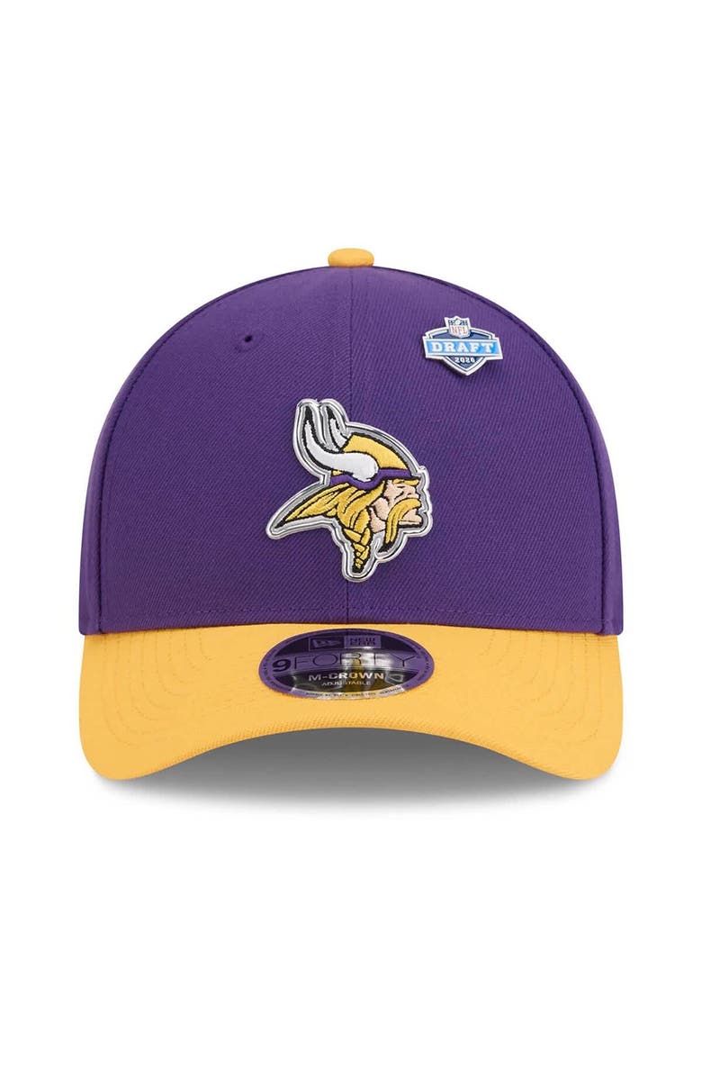 New Era Men's New Era  Purple/Gold Minnesota Vikings 2026 NFL Draft 9FORTY M-Crown Adjustable Hat, Alternate, color, Purple